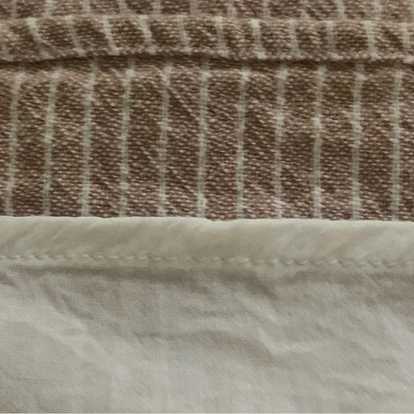 Abercrombie & Fitch Womens Size S Linen Blend Mini Summer Dress Tan Striped - Picture 8 of 11